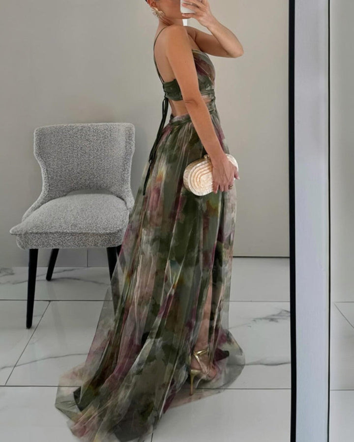 Giselle - Deslumbrante vestido com padrão floral