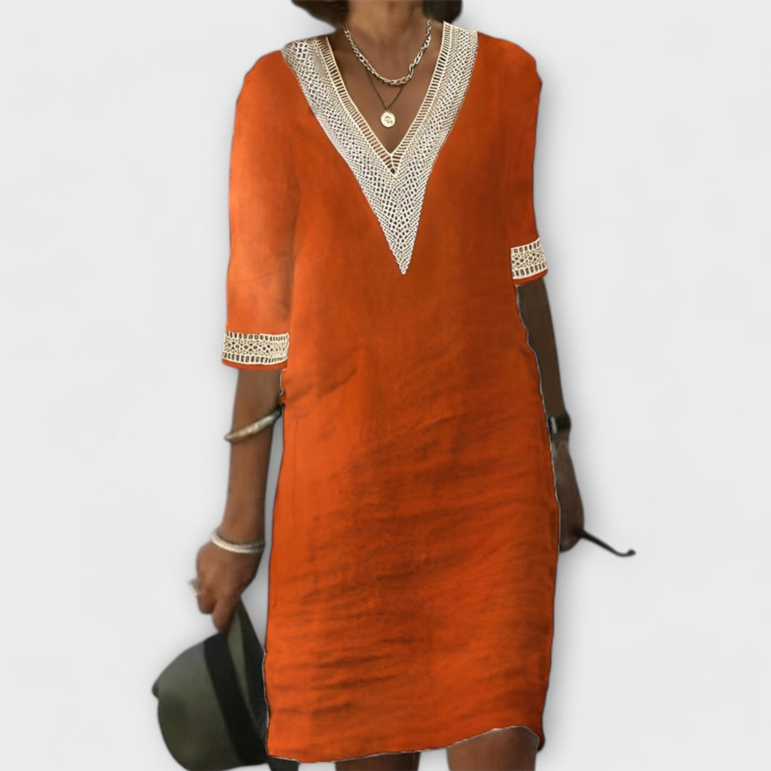 Mariana - Vestido feminino de algodão e linho