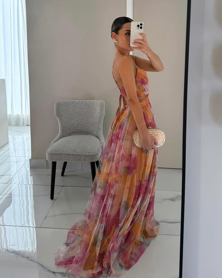 Giselle - Deslumbrante vestido com padrão floral