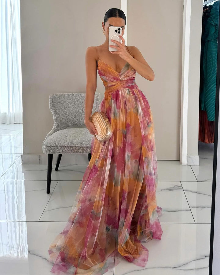 Giselle - Deslumbrante vestido com padrão floral