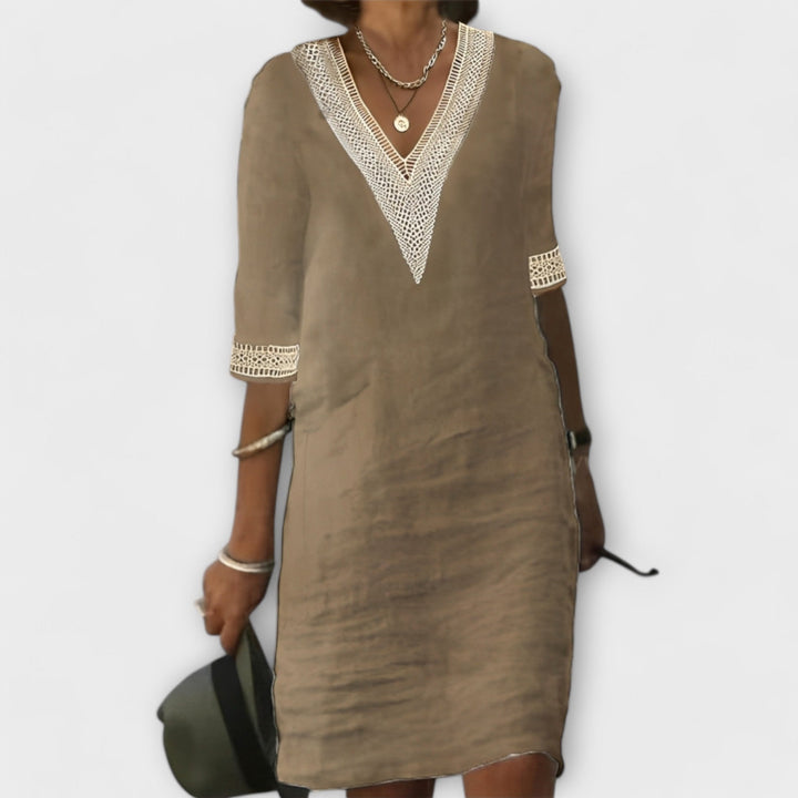 Mariana - Vestido feminino de algodão e linho