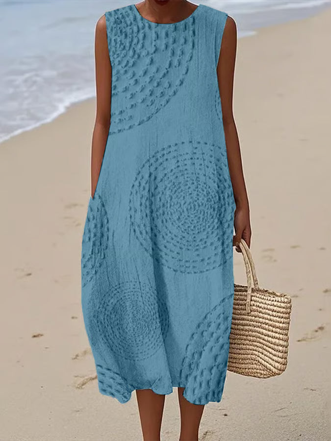 Ana - Vestido Maxi Sem Mangas Texturizado