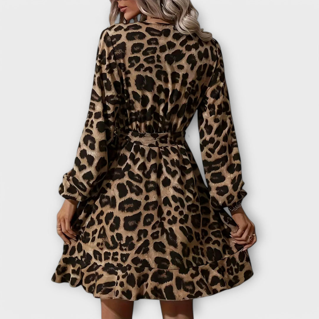 Beatriz - Vestido Curto Com Estampado Leopardo