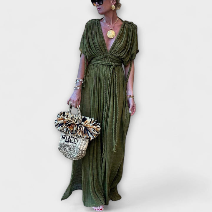 Bruna - Vestido maxi kimono em estilo grego
