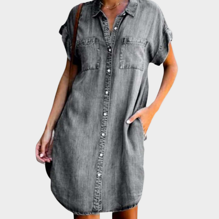 Vestido de ganga descontraído