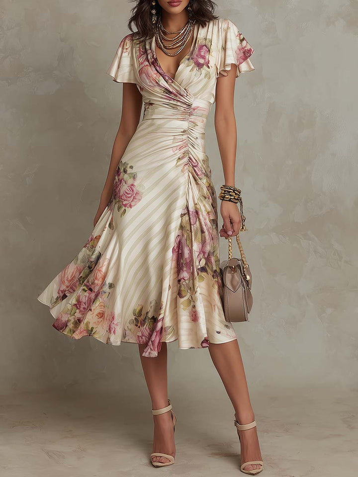 Aida - Vestido midi de cetim elegante