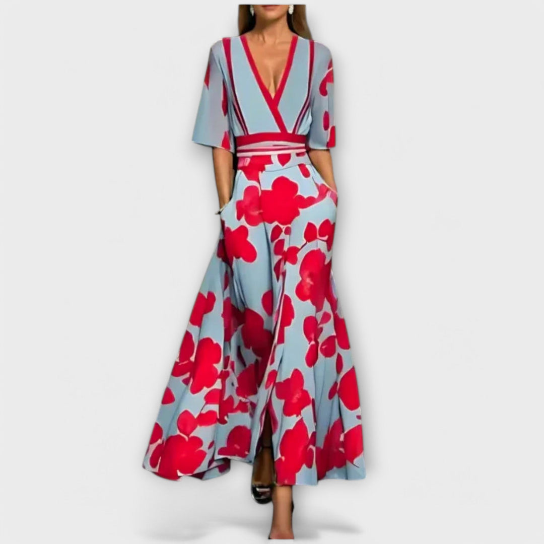 Isabela - Vestido elegante com motivos florais