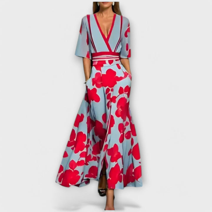 Isabela - Vestido elegante com motivos florais