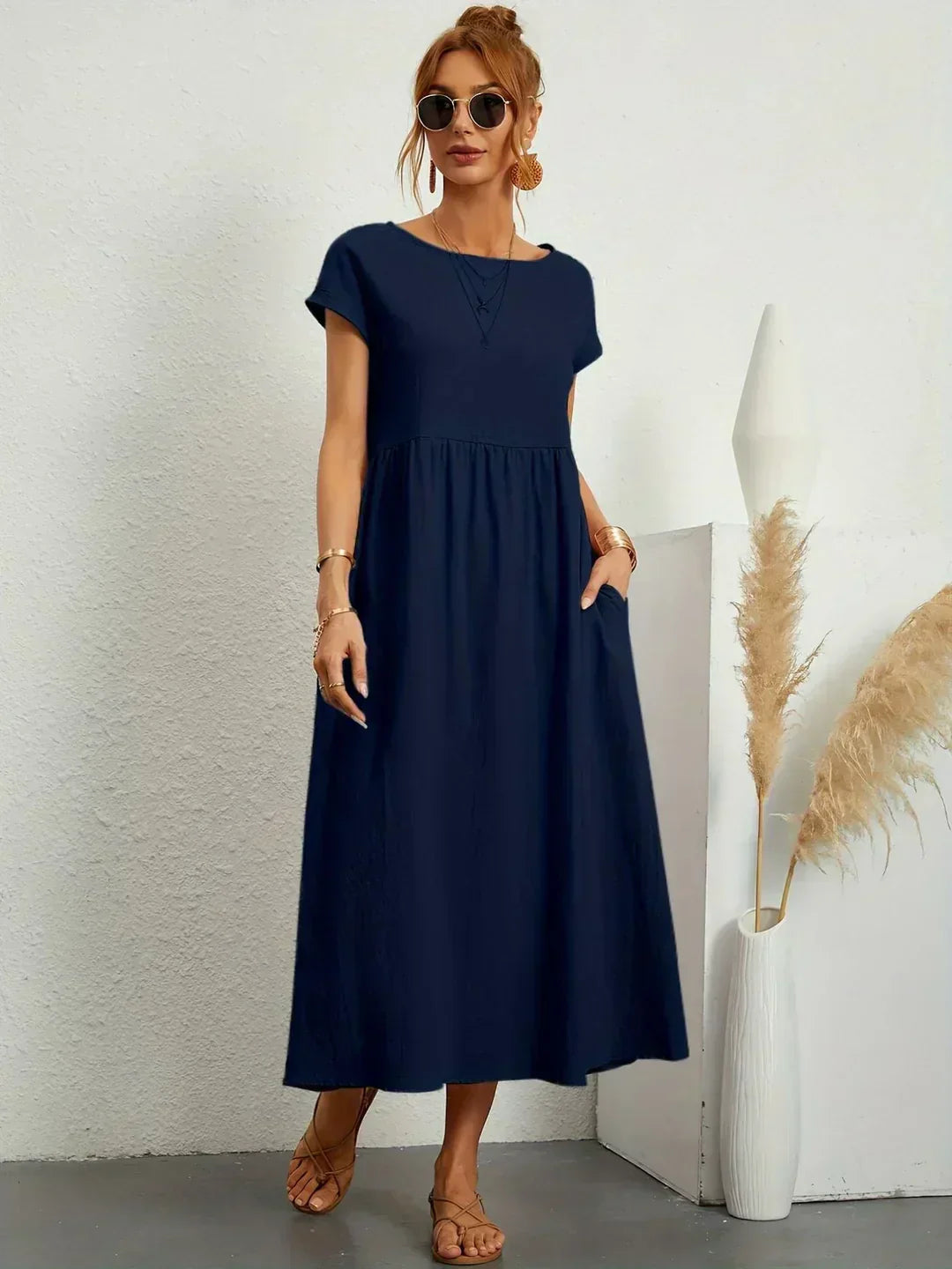 Gabriela - Vestido Elegante Midi Fluído Intemporal