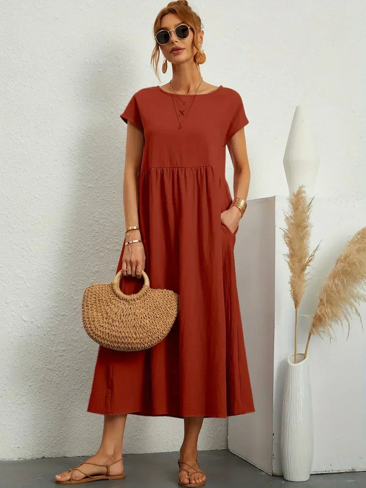 Gabriela - Vestido Elegante Midi Fluído Intemporal