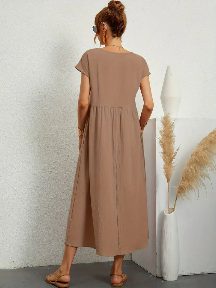 Gabriela - Vestido Elegante Midi Fluído Intemporal