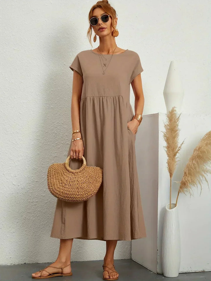 Gabriela - Vestido Elegante Midi Fluído Intemporal