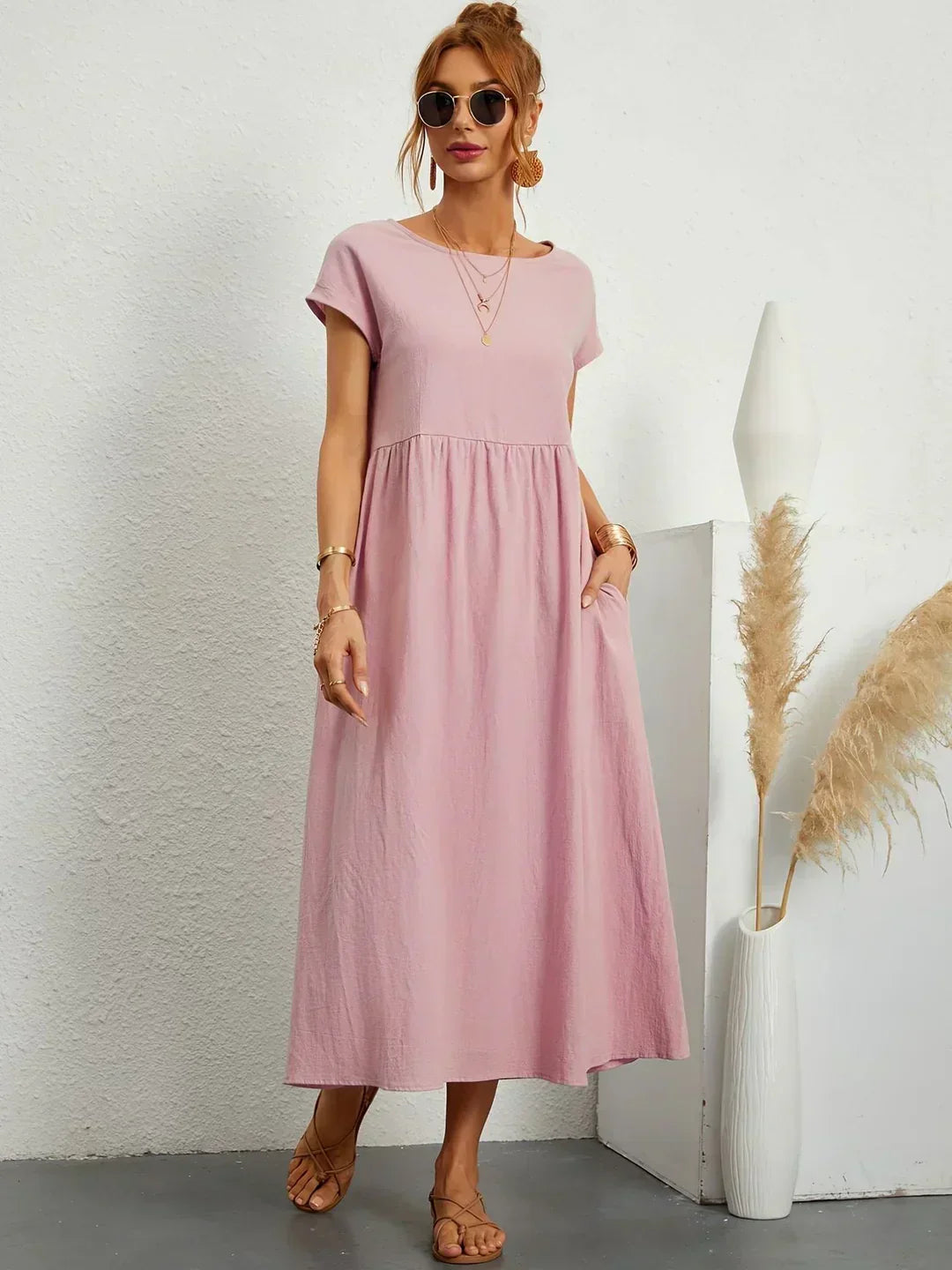 Gabriela - Vestido Elegante Midi Fluído Intemporal