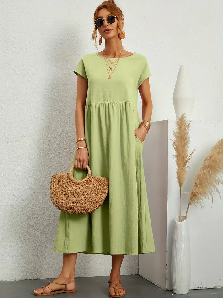 Gabriela - Vestido Elegante Midi Fluído Intemporal