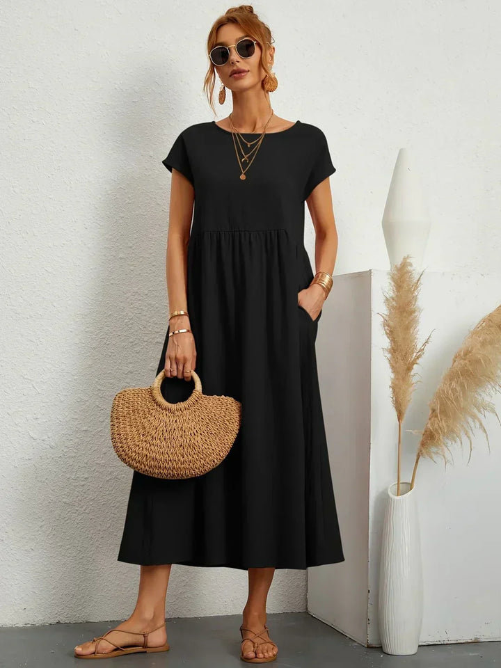 Gabriela - Vestido Elegante Midi Fluído Intemporal