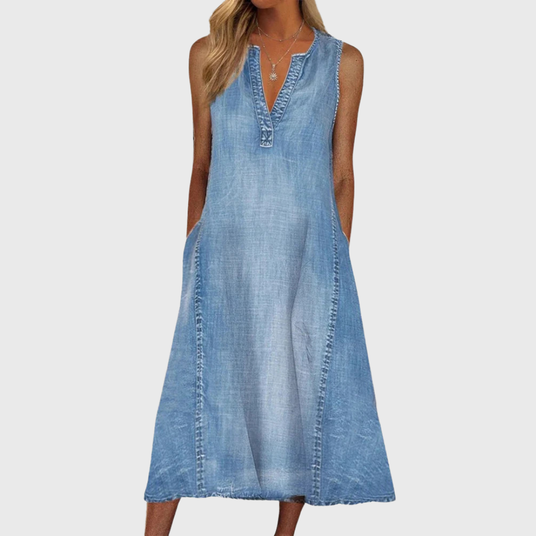 Vestido de ganga confortável