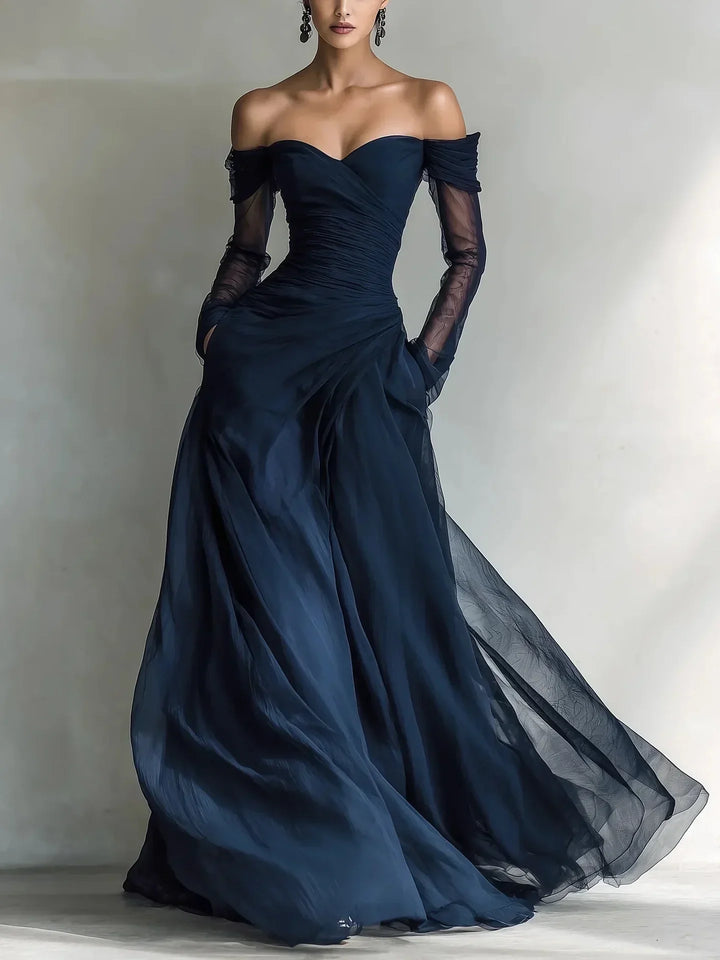 Eleonora - Vestido longo com ombros à mostra