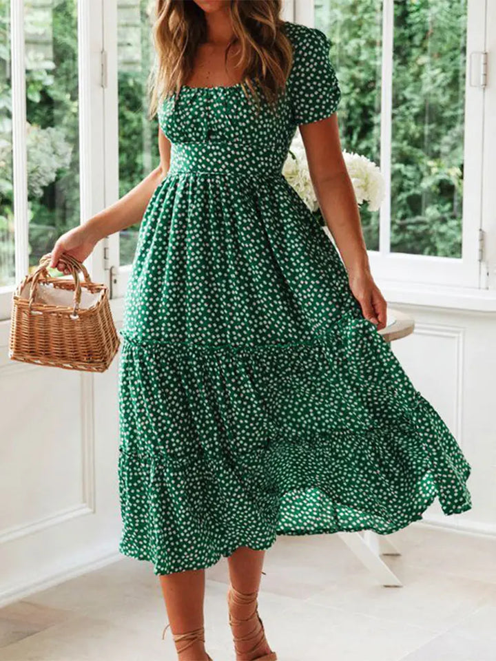 Alda | Vestido midi com padrão floral