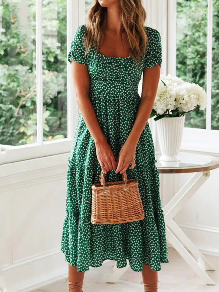 Alda | Vestido midi com padrão floral