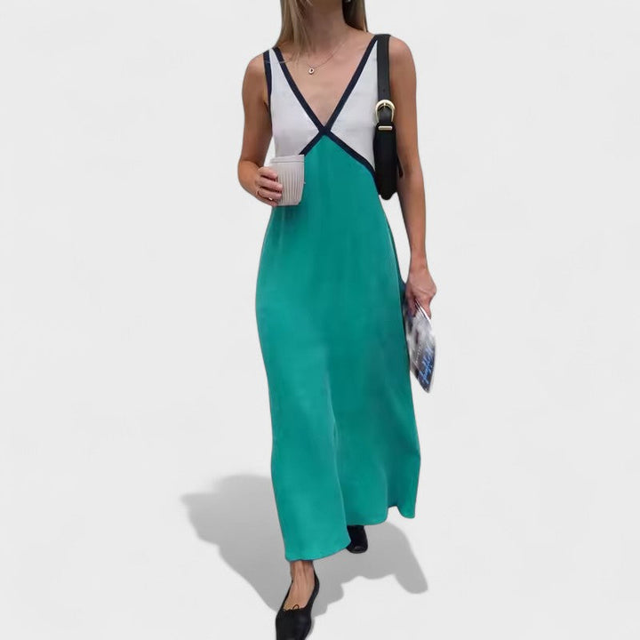 Lara - Vestido Comprido Bicolor