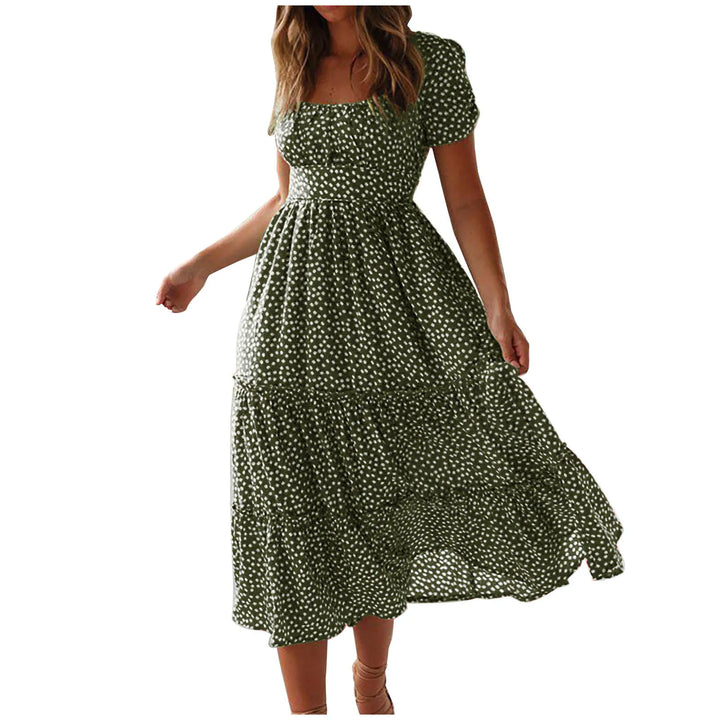 Alda | Vestido midi com padrão floral