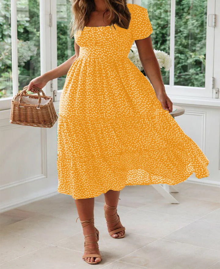 Alda | Vestido midi com padrão floral