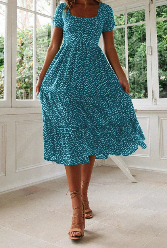 Alda | Vestido midi com padrão floral