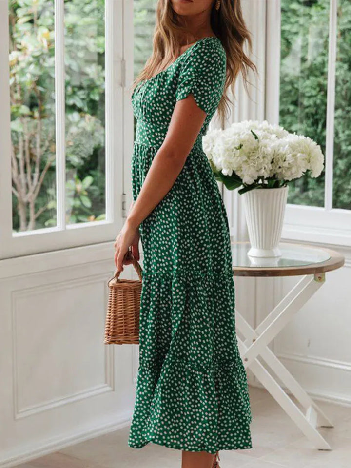 Alda | Vestido midi com padrão floral