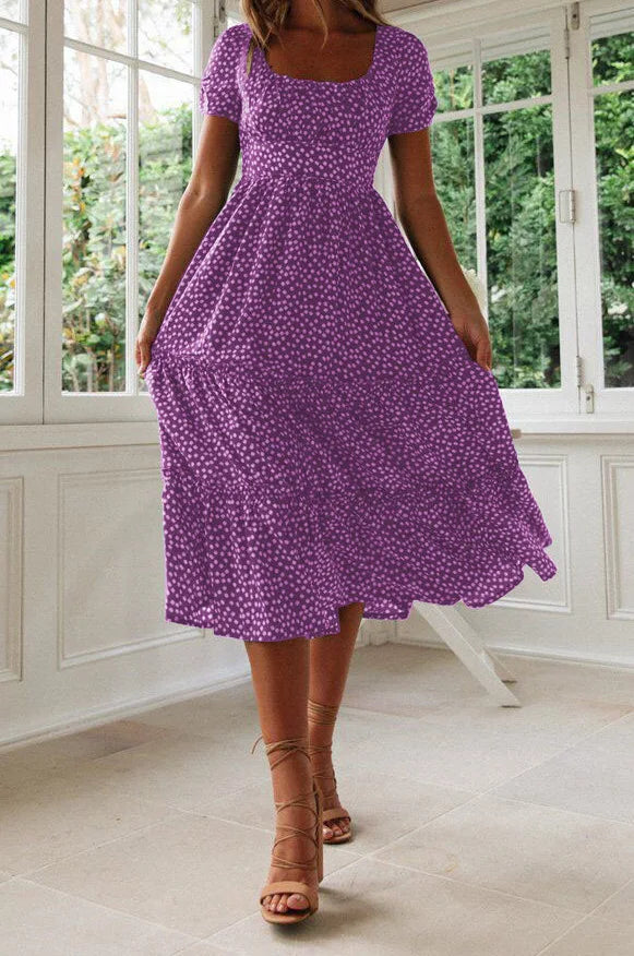 Alda | Vestido midi com padrão floral