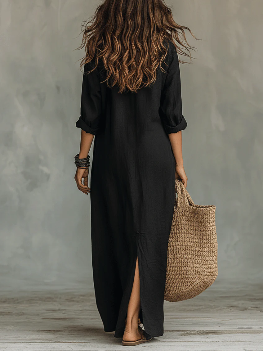 Agnes | Vestido longo com botões