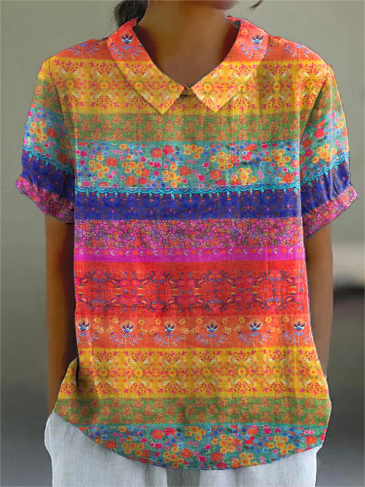 Marta - Camisa Listrada Floral