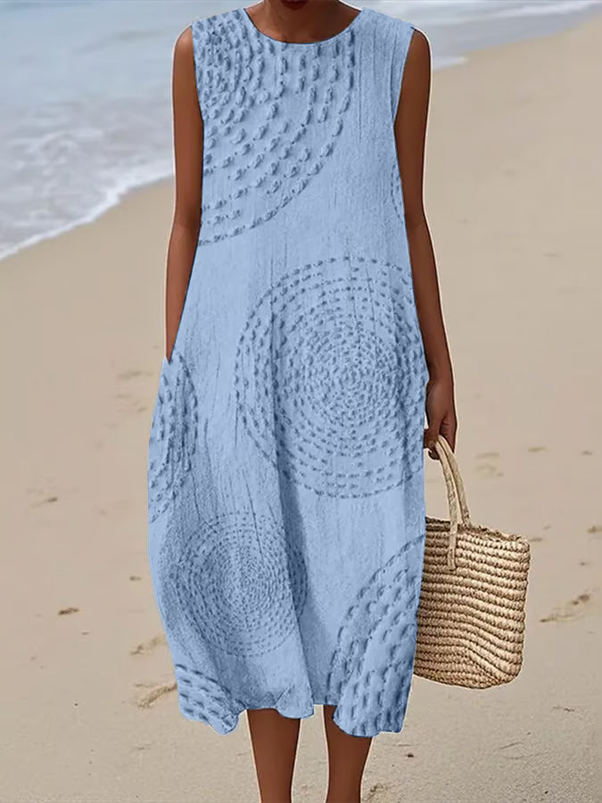 Ana - Vestido Maxi Sem Mangas Texturizado