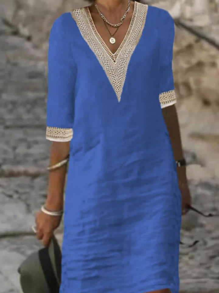 Camila - Vestido Casual de Algodão e Linho