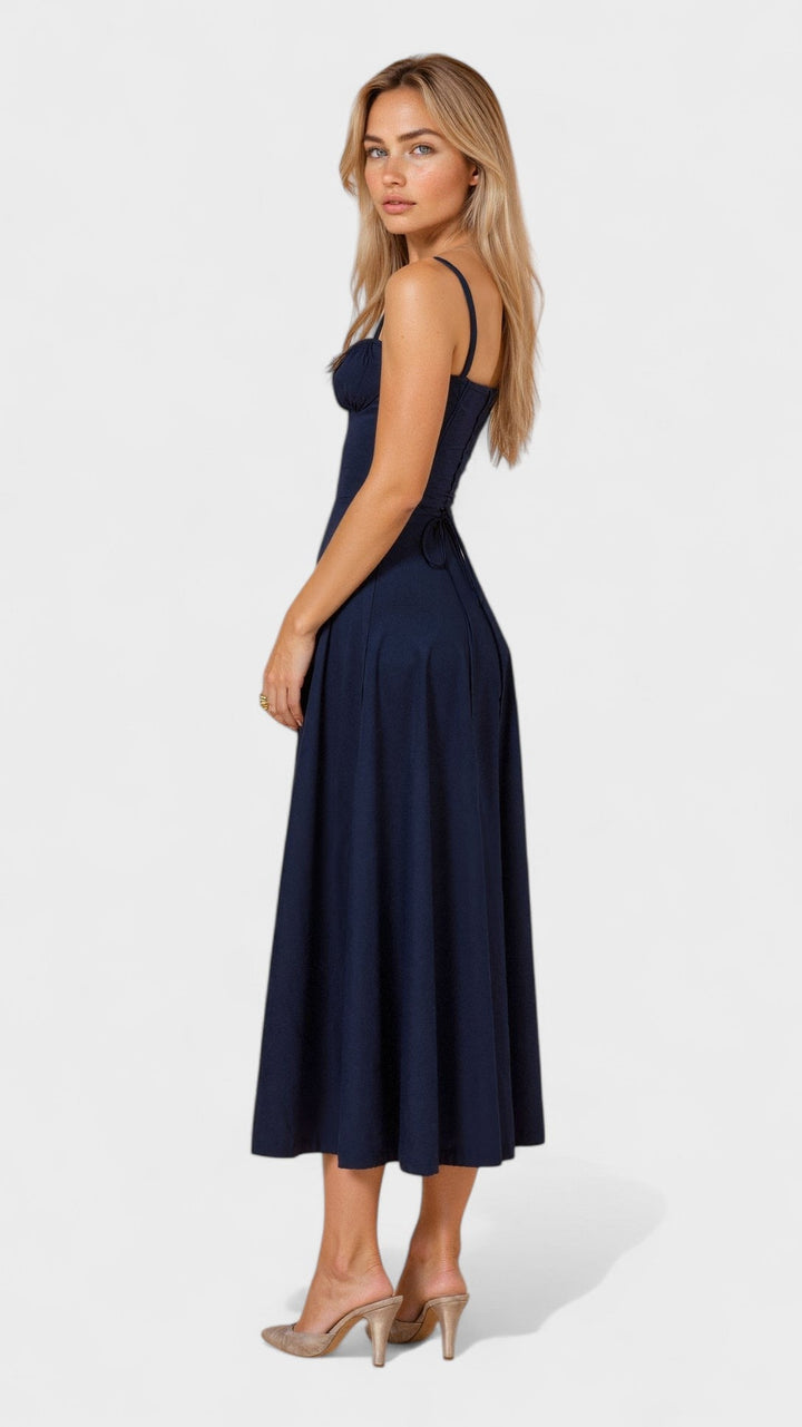 Carolina - Vestido Floral com Corpete Ajustado