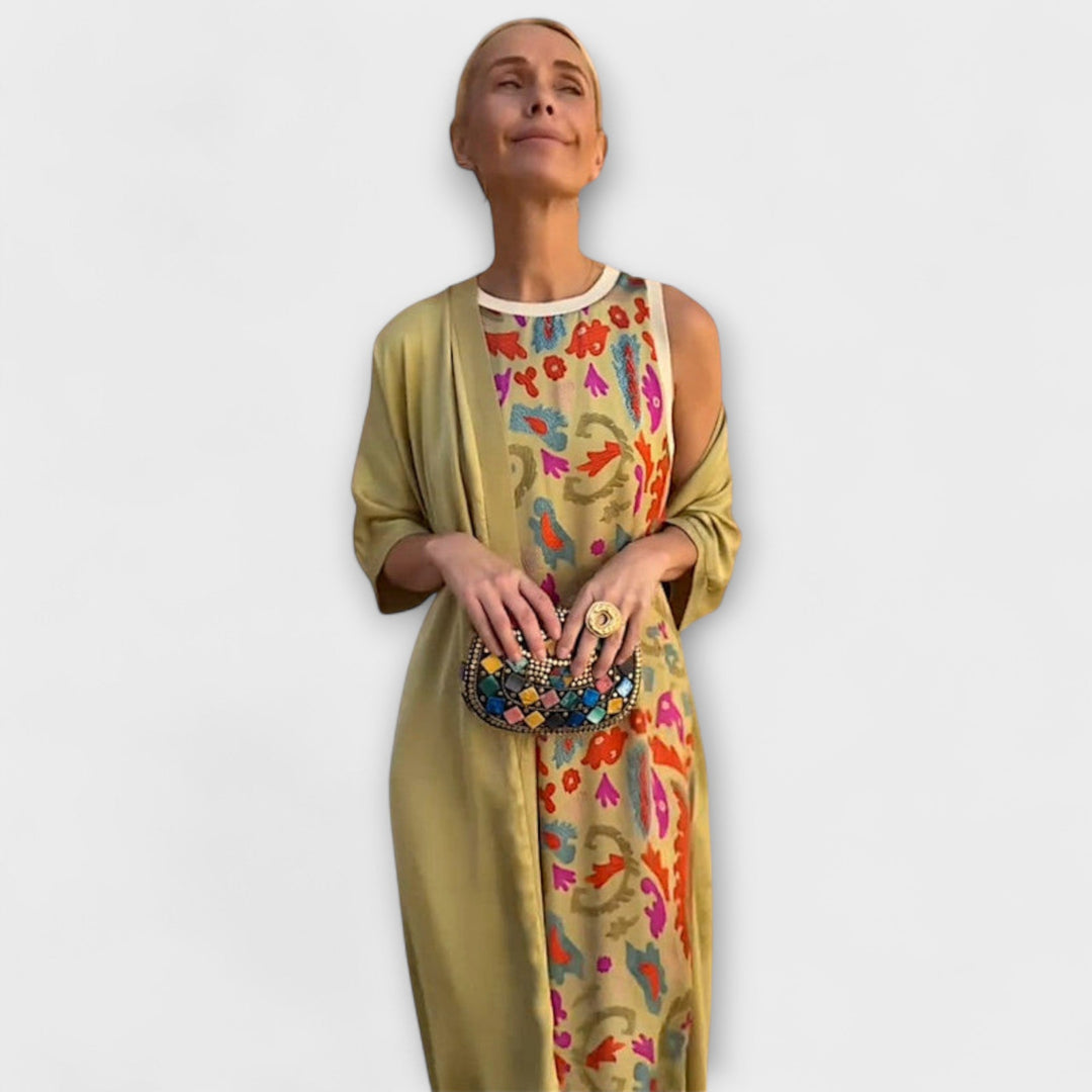 Julia – Vestido maxi com casaco a condizer