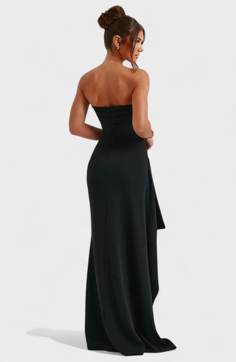 Cláudia - Vestido Comprido Elegante Sem Alças